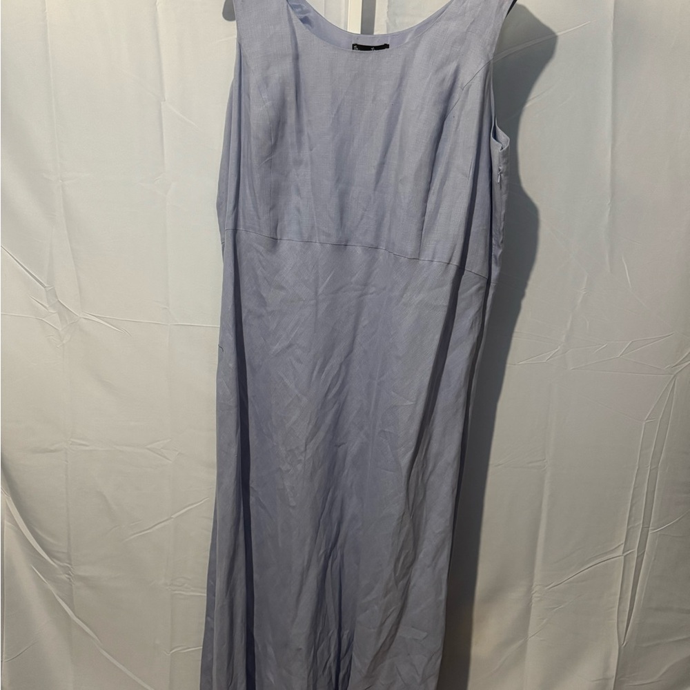 Mercer & Madison Light Blue 100% Linen Maxi Dress Size 24W